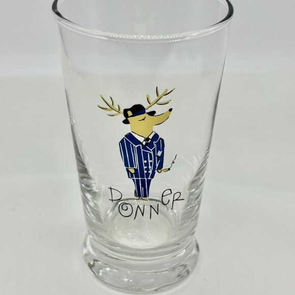 Vintage Pottery Barn Santa's Reindeer 10 Oz. Drinking Glasses Tumblers Set of 8! - Picture 8 of 10